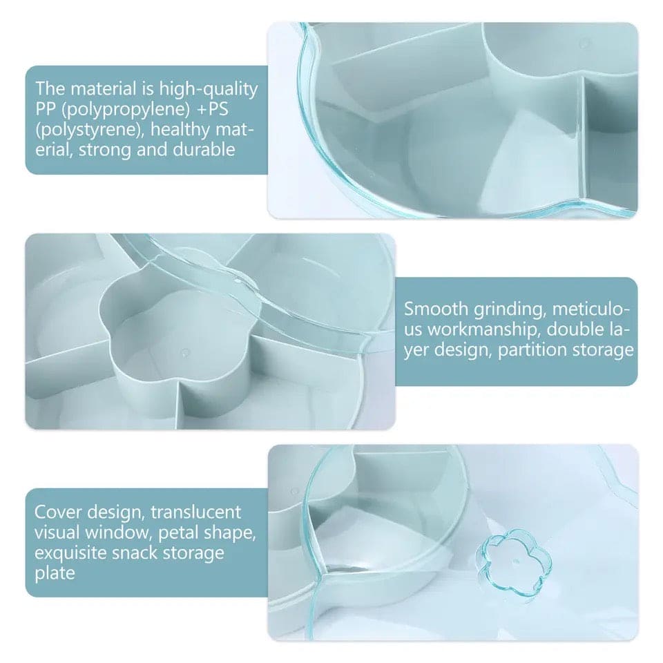 Fish Tail Candy Box, 7 Compartment Flower Dried Fruit Box, Multifunctional Food Container, Candy And Nut Serving Container, Appetizer Tray with Lid Fish Tail Candy Box, 7 Compartment Flower Dried Fruit Box, Multifunctional Food Container, Candy And Nut Serving Container, Appetizer Tray with Lid